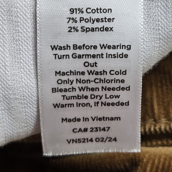 Talbots Corduroy Jegging Button Zip Fly Pants Women's Size 12 Stretch - Picture 8 of 8